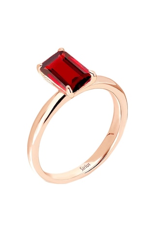 Sirius Oktagon Kesim Garnet Tektaş Yüzük 0831R0022