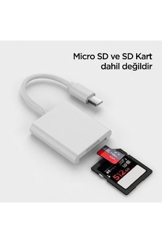 Type-c Sd Ve Micro Sd Kart Okuyucu, Telefon/tablet/laptop Tak Çalıştır Otg Adaptör