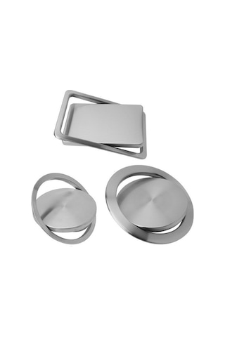 Tongxida Yerleştirilmiş Paslanmaz Çelik Salıncak Kapağı Mutfak Çöp Kutusu Kapağı, Boyut: Kare 16.2x22.7cm Gümüş Gümüş