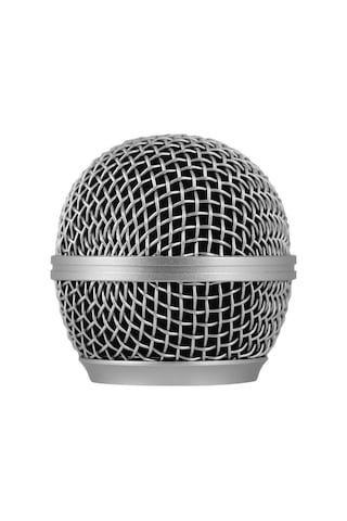 Mufunye Shure Sm58/beta58 Uyumlu Mikrofon Kafası - Gümüş Metal Ağı, İç Foam Filtre, Tekli Paket