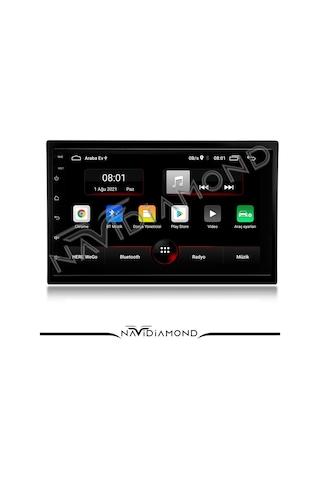 Navidiamond Mx72s 7 Inch Universal Her Araca Uyumlu  Multımedia 2 Gb Ram 32 Gb Hafıza Carplay+ Android Auto