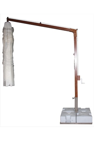 Sun Pole Kare Şemsiye 350x350/8 - Mermerli Metal Altlıklı Bej