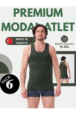 Mercan 6'lı Haki Modal Atlet - Yeşilin En İyi Tonu, Esneklik Ve Rahat Hareket