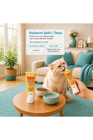 Kedi Multivitamin Malt Paste 9'u 1 Arada 100 Ml Tüy Yumağı Bakımı