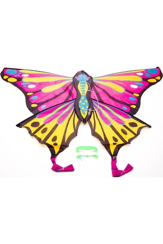 Tek İpli Uçurtma Çocuk Statik Uçurtmauçurtma 127 X 66 Cm Kelebek Pembe / Sarı Orao Meridyendukkan