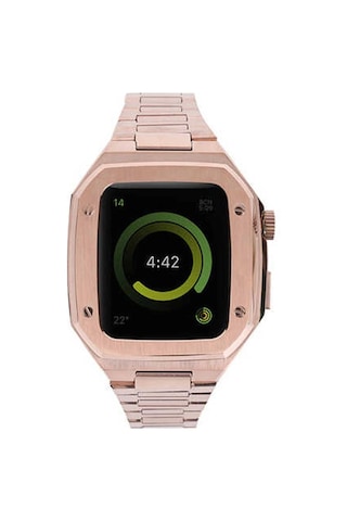 Apple Watch 44mm Metal Petek Kasalı Kordon - Rose Gold