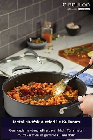 Circulon 24 8 Cm Kapaklı Sığ Tencere Çok Renkli