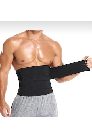 Sauna Suit Bele Dolamalı 3 Metre Uzunluğunda Bele Sarmalı Korse Kemer Siyah
