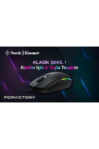 North Combat Kablolu RGB Optik Oyuncu Mouse