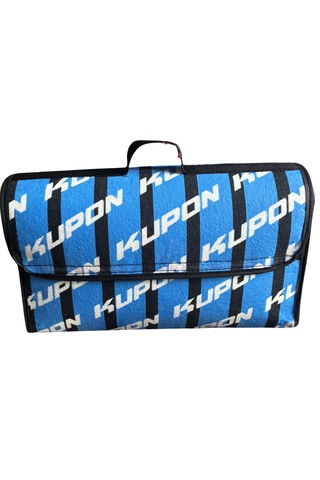 Kupon Oto Bagaj Düzenleyici Çanta 45x25x15 Cm Cırt Bantlı Sabitlemeli, Kapaklı Araç Bagaj Organizeri Mavi