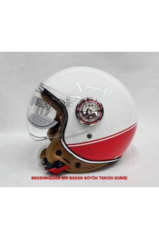 Nero Tk-06 Şefaf Vizörlü Yarım Açık Kask Parlak B1 Çok Renkli