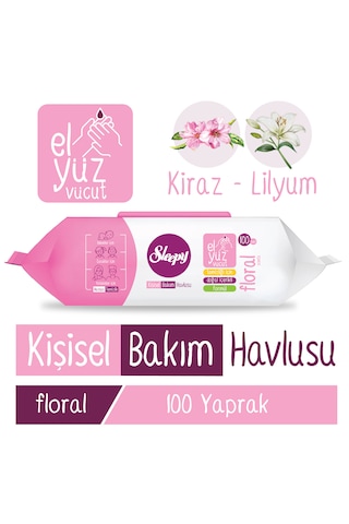 Sleepy Floral Kişisel Bakım Havlusu 100 Yaprak Tekli