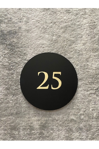 Basic Serisi Mat Siyah Kapı Numarası Gold