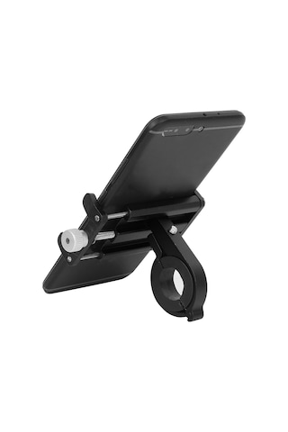 Ximistore9 Alüminyum Çelik Bisiklet Telefon Tutucu - Mekanik Kilitleme, 360 Döner, 3.5-6.5 İnç Telefonlar İçin, 18-31mm Direk Uyumlu Siyah