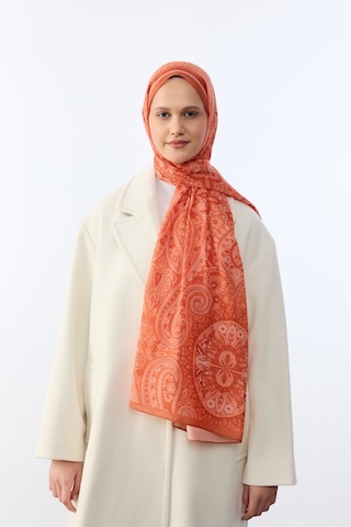Mirsoy Scarf Mirayze Etnik Desen Şal Turuncu