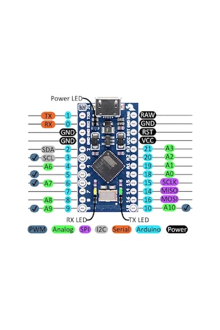 Arduino Pro Micro Atmega32U4 5V 16Mhz Mini Mcu Leonardo Klon