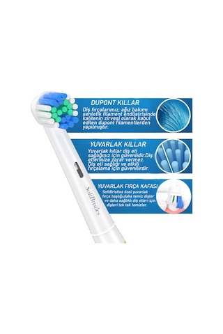 Soft Bristles Oral-B Diş Fırçasına Uyumlu Yedek Başlık 16'lı