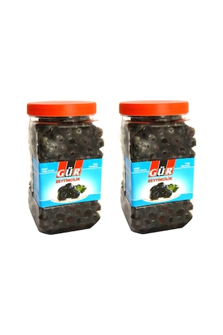 Gür Doğal Yağlı Salamura Siyah Zeytin Pet 2 x 1 KG