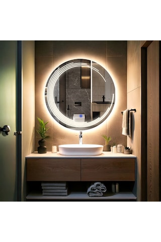 Nova Led'li Kumlamalı Lavabo & Banyo Aynası Dokunmatik Sensörlü 60 X 60 Günışığı