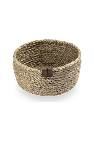 Naturalove Dekoratif Jüt Sepet - Yuvarlak / Orta Boy Kahverengi