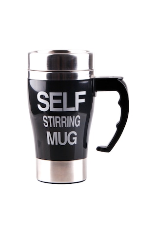 Ranyeek 350ml Otomatik Karıştırıcı Bardak: Çelik Paslanmaz, Kahve-protein İçecekleri İçin Taşınabilir, Basit Tuş Kontrolü Siyah