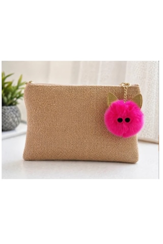 Premium Kadın Hasır Jüt Astarlı Clutch Makyaj Çantası