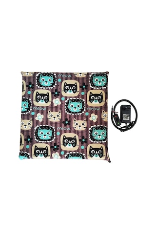 Kedi Minderi Isıtmalı Model 45x45cm 12v Adaptörlü Su Geçirmez Kdtes18