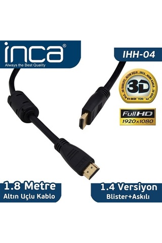 INCA IHH-04 1,8MT HDMI TO HDMI ALTIN UÇ 1.4V 3D