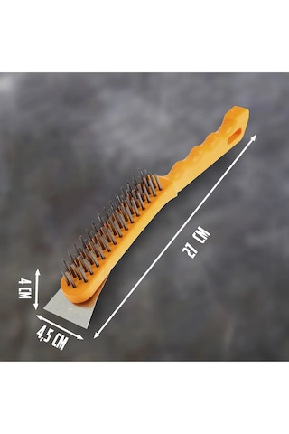 Spatulalı Çelik Tel Fırça 270 Mm Metal Kazıma Temizleme Pas Söker