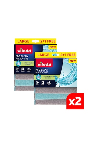 Vileda 2 Paket 3lü Pro Clean Enzim Teknolojili Mikrofiber Temizlik Bezi Vld0000000467 Renkli