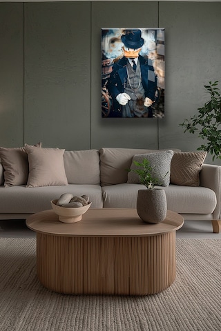 Tilki Karakter Çizim Portre Cam Tablo