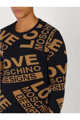 Moschino Moschıno Erkek Kazak /M.Lov.2019.6494 Laci-Kahve Lacivert