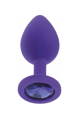 Erofoni Yeni Nesil Mor Medikal Silikon 9 Cm Taşlı Anal Tıkaç Gevşetici Alıştırıcı Plug