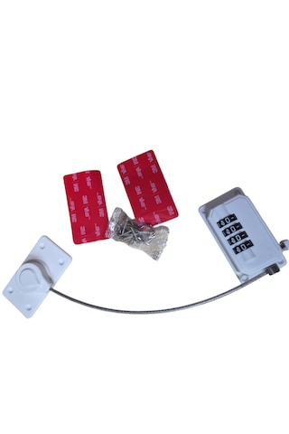 Bye Şifreli Yapışkanlı Çelik Halatlı Pvc Pencere Beyaz Çocuk Emniyet Kilidi 1 ADET