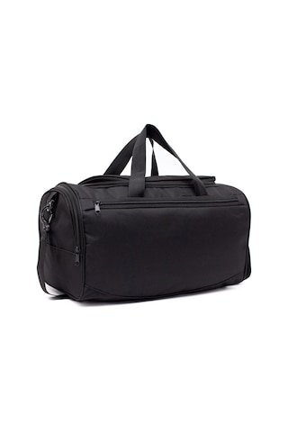 Siyah Unisex Önü Cepli Ayakkabı Bölmeli Geniş Bavul Seyahat Gym Fitness El Ve Spor Çantası Siyah