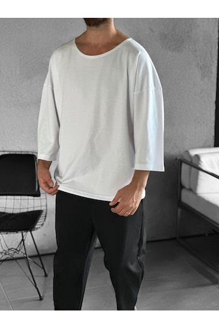 Cocopelli Fakir Kol Beyaz Bohem T-shirt Coc2268 Beyaz