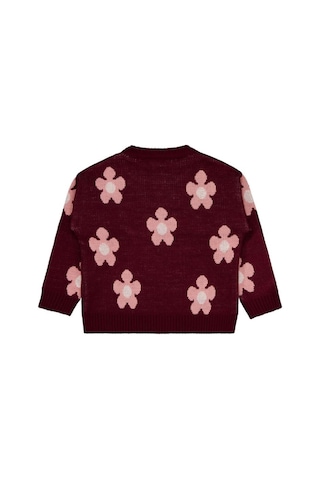 Civil Girls Papatya Desenli 6-9 Yaş Kazak Bordo