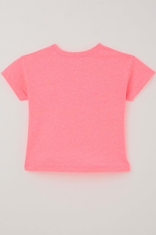 Breeze Kız Çocuk Tişört Renkli Çiçek Nakış Detaylı 3-8 Yaş, Neon Pembe