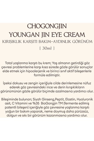 Missha Chogongjin Youngan ve Bakım Sunan Göz Kremi 30 ML