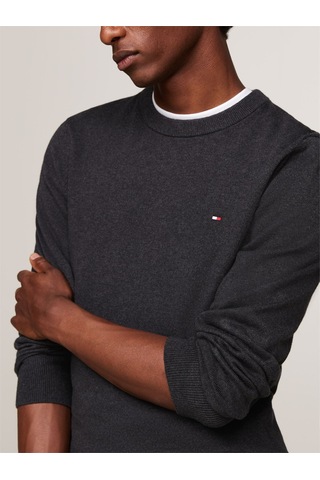 Tommy Hilfiger Pıma Org Ctn Cashmere Crew Neck Erkek Gri Kazak - Mw0mw28046 Gri