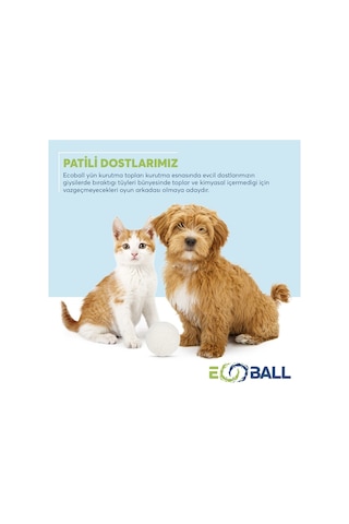 Ecoball 3 Adet Yün Kurutma Topları Doğal Yumuşatıcı Çamaşır Kurutma Makinesi Kurutma Topu Büyük 50+ Renkli