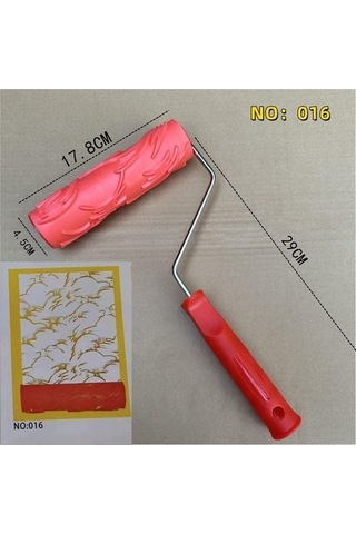 Novahub Ahşap Tahıl Boya Rulosu - Dıy Sanat Boyama Aracı - 5 Adet - Kırmızı - Duvar, Mobilya Dekorasyonu