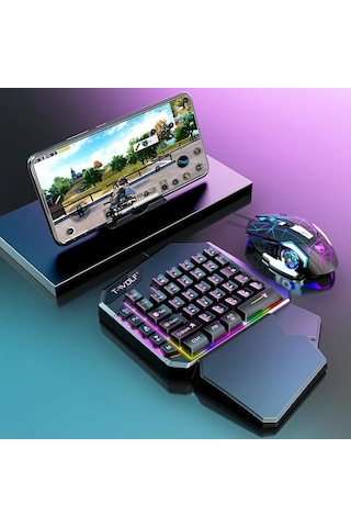 Techbloom Ergonomic Oyuncu Seti Black 35 Tus Uzun Süreli Oyun İçin Yorulmayan Rgb Programlanabilir Tek Elle Klavye Ve Fare Seti Diğer