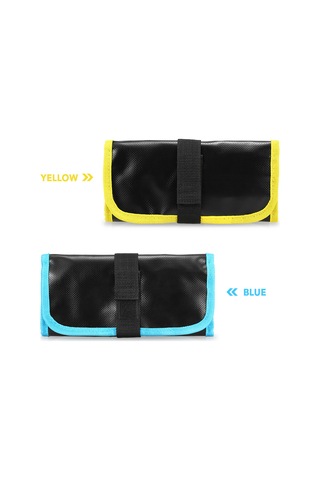 Jeehugo 12 Cep İçeren Çift Katlı Pvc Olta Yem Canta - Sarı, Katlanabilir, Taşınması Kolay, 31x22cm Açık Ölçü