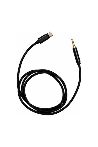 Type-C To 3.5 Mm Konektör Örgülü Aux Ses Kablosu 1 Metre Pl-8858