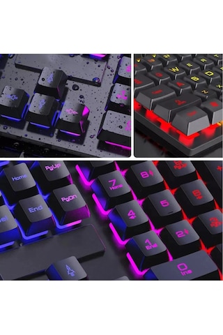 Rutter GK100 RGB LEDIşıklı Kablolu Oyuncu Q Klavye