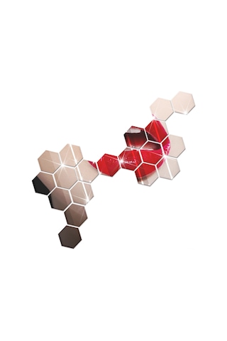 Vkemall Küçük Altıgen Gümüş Akrilik Ayna Sticker - Ev Dekorasyonu Dıy Fonksiyonel Sanat Duvar Dekoru Gümüş