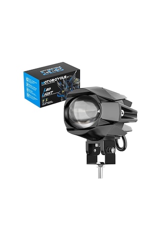 Motosiklet Led Lazer Sis Farı 2 Adet Delici Modifiye Beyaz Sarı Çift Renk 12-80 Volt