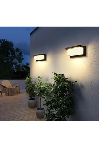 Bahçe Aydınlatması Led Işık 12w Beyaz Günışığı Işık Zita Ultra Şapkalı Bahçe Duvar Aplik Su Geçirmez G Çok Renkli