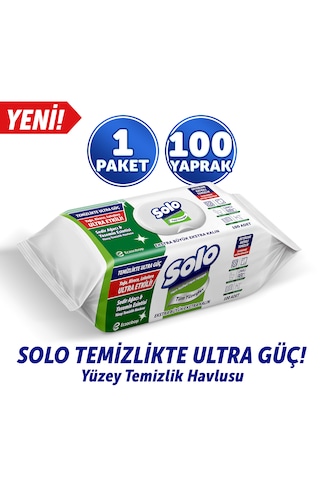 Solo Sedir Ağacı Yasemin Esintisi Yüzey Temizlik Havlusu 100'lü